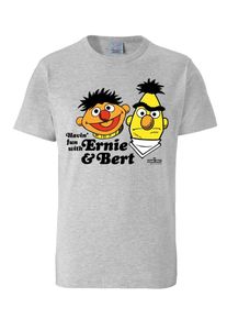 logoshirt, Herren T-Shirt Ernie & Bert - Havin`Fun - Sesamstrasse, Grau