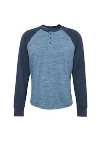 GAP, Herren Langarmshirt 'LS ATHL MARL HENLEY', Blaumeliert