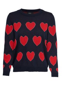 Only, Damen Strickpullover, Nachtblau / Rot