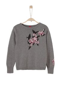s.Oliver Junior, M&auml;dchen Pullover, Graumeliert / Ros&eacute; / Dunkelrot / Wei&szlig;
