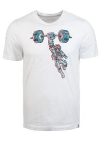 Reebok, Herren Trainingsshirt 'Gravity Sucks', Pastellblau / Lachs / Weiß