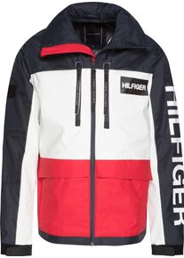 Tommy Hilfiger, Herren Outdoorjacke 'Tech Hooded Jacket', Kobaltblau / Hellrot / Weiß