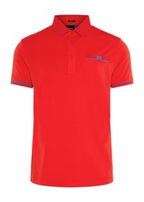 J. Lindeberg J.Lindeberg, Herren Shirt 'Petr', Neonblau / Feuerrot