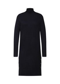 Banana Republic, Damen Strickkleid 'LS SWEATER TNECK W SIDE BUTTONS', Schwarz