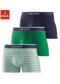 Lacoste, Herren Boxer 'Trunk Stripe' (3 St&uuml;ck), Navy / Gr&uuml;n / Hellgr&uuml;n