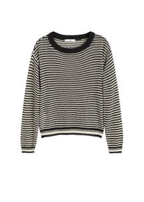 Mango, Damen Pullover 'Nuez', Schwarz / Weiß