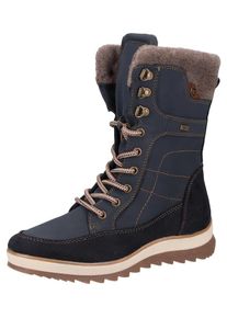 Tom Tailor, Damen Winterstiefel, Navy / Hellbraun / Wei&szlig;