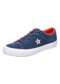 Converse, Damen Sneaker 'Cons One Star Suede Molded Ox', Dunkelblau / Orangerot / Weiß