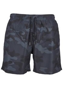 Urban Classics, Herren Badeshorts 'Camo Swimshorts', Rauchblau / Nachtblau