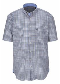 Bugatti, Herren Karohemd, Royalblau / Grau