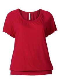 sheego Casual, Damen Flügelarm-Shirt, Karminrot