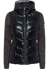 Superdry, Damen Steppjacke 'STORM HYBRID', Braunmeliert / Schwarz