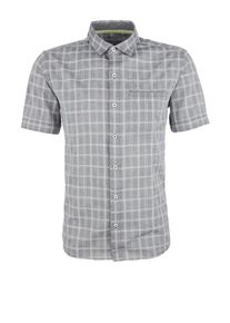 s.Oliver RED LABEL, Herren Kurzarmhemd, Grau / Schwarzmeliert