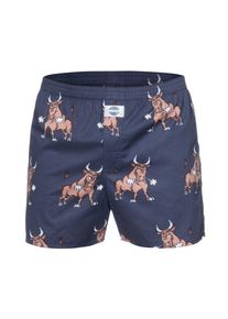 D.E.A.L International, Herren Boxershorts 'Stier', Dunkelblau / Braun
