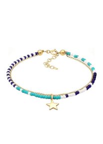 Elli, Damen Armband, Navy / Türkis / Gold / Weiß