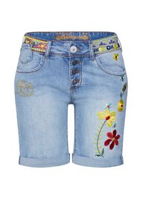 Desigual, Damen Shorts 'DENIM_HABANA FLORES', Blue Denim