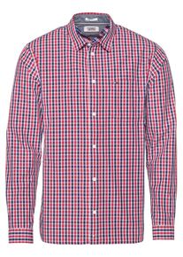 Tommy Jeans, Herren Hemd 'TJM ESSENTIAL MINI CHECK SHIRT', Blau / Rot