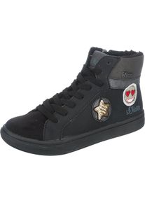 s.Oliver Junior, M&auml;dchen Sneakers High, TEX, gef&uuml;ttert, f&uuml;r M&auml;dchen, Emoji, Schwarz