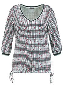 SAMOON, Damen T-Shirt, Navy / Rot / Weiß