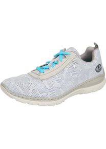 Rieker, Damen Sneaker, Neonblau / Hellgrau