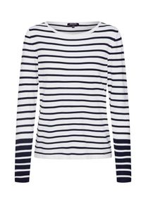 More & More MORE & MORE, Damen Pullover 'Striped Knit Active', Kobaltblau / Wei&szlig;