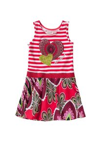 Desigual, Mädchen Jerseykleid 'Herz', Mischfarben / Rot / Weiß