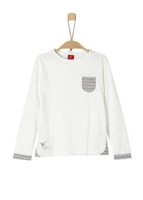 s.Oliver Junior, Mädchen Langarmshirt, Grau / Weiß