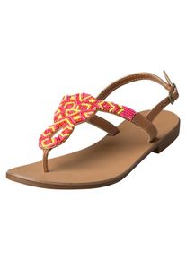 Pieces, Damen Sandalen, Braun / Gelb / Koralle / Pink