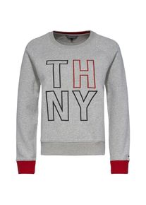 Tommy Hilfiger, Damen Sweatshirt &raquo;DAMARIS C-NK SWEATSHIRT LS&laquo;, Dunkelblau / Graumeliert / Rot