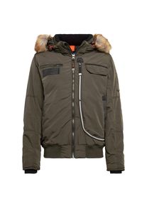 Tom Tailor, Herren Jacket Jacke mit Kapuze mit Fake-Fur, Khaki