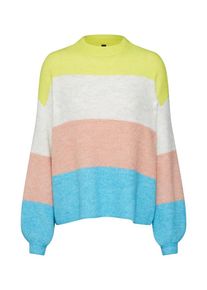 Y.A.S, Damen Pullover 'CLOCK', Blau / Gelb / Weiß