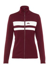 J. Lindeberg J.Lindeberg, Damen Jacke 'Sitkin Striped Tech J.', Dunkelrot / Wei&szlig;
