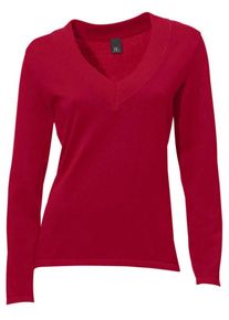 Heine, Damen V-Pullover, Feuerrot