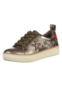 s.Oliver RED LABEL, Damen Sneaker, Khaki / Ros&eacute; / Rot / Silber