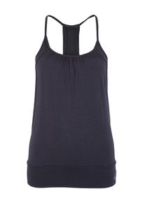 Curare Yogawear, Damen Top 'open top Materialmix', Dunkelblau