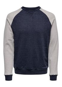 Only & Sons Only & Sons, Herren Sweatshirt, Beige / Kobaltblau