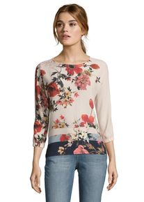 BETTY & CO Betty & Co, Damen Blusenshirt, Hellbraun / Dunkelgelb / Altrosa / Rot