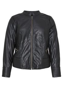 JUNAROSE, Damen Lederjacke, Schwarz