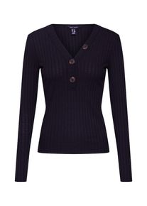 New Look, Damen Shirt 'T BUTTON GRANDAD LS', Schwarz