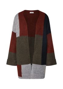 Jacqueline de Yong, Damen Strickjacke 'JDYROBIN BLOCK L/S CARDIGAN KNT', Grau / Khaki / Bordeaux / Schwarz