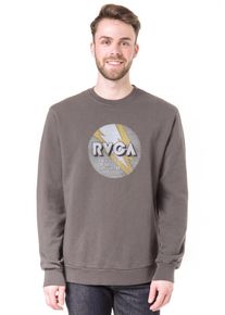 RVCA, Herren Sweatshirt 'Volt Crew', Dunkelgelb / Taupe / Naturweiß