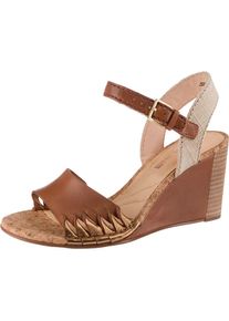 Clarks, Damen Keilsandaletten 'SpicedPoppy', Beige / Braun