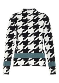 Noisy may, Damen Pullover 'Houndstooth', Pastellblau / Schwarz / Wei&szlig;