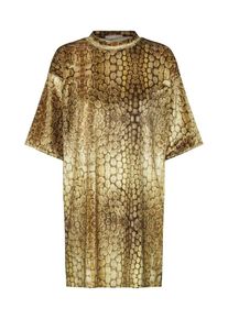 Missguided, Damen 'OVERSIZED HIGH NECK DRESS VELVET', Senf