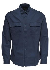 Only & Sons Only & Sons, Herren Detailreiches Langarmhemd, Navy