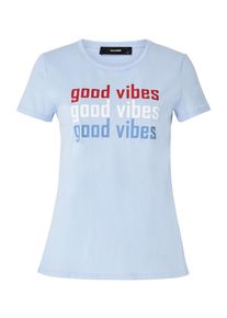 Hallhuber, Damen T-Shirt, Himmelblau / Hellblau / Rot / Weiß