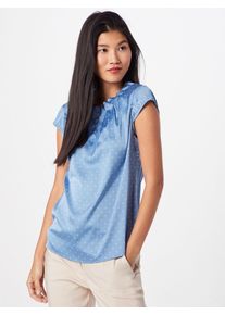 comma, Damen Bluse, Himmelblau / Wei&szlig;
