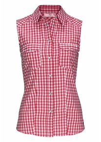 AJC, Damen Karobluse, Hellrot / Wei&szlig;