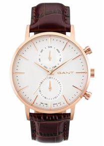 Gant, Herren Multifunktionsuhr 'Park Hill Day-Date', Braun / Rosegold