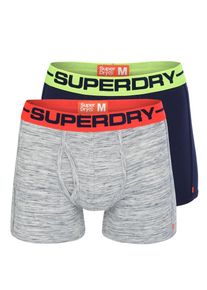 Superdry, Herren Boxer, Navy / Graumeliert / Neongr&uuml;n / Orangerot